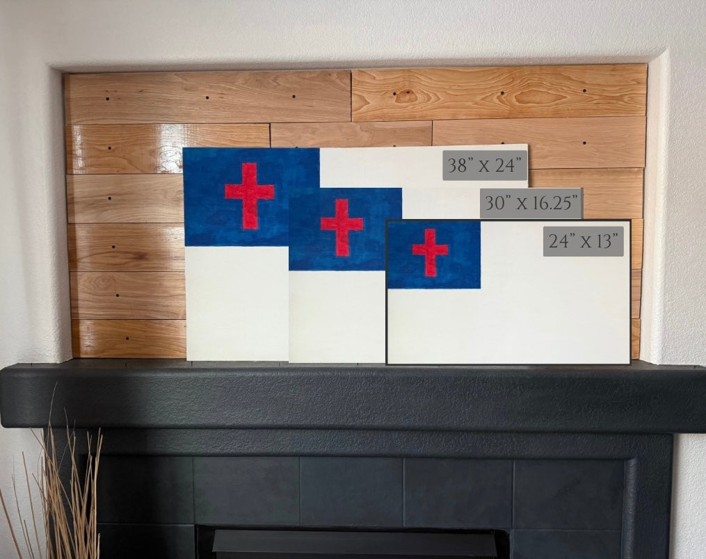 Painted wood Christian Flag by WBF