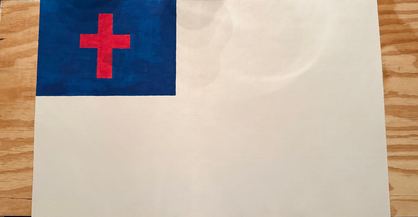 Painted wood Christian Flag by WBF